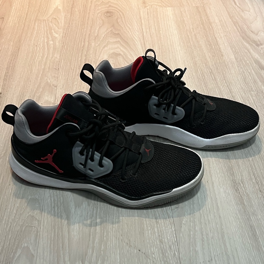 Jordan Red and Black Sneakers